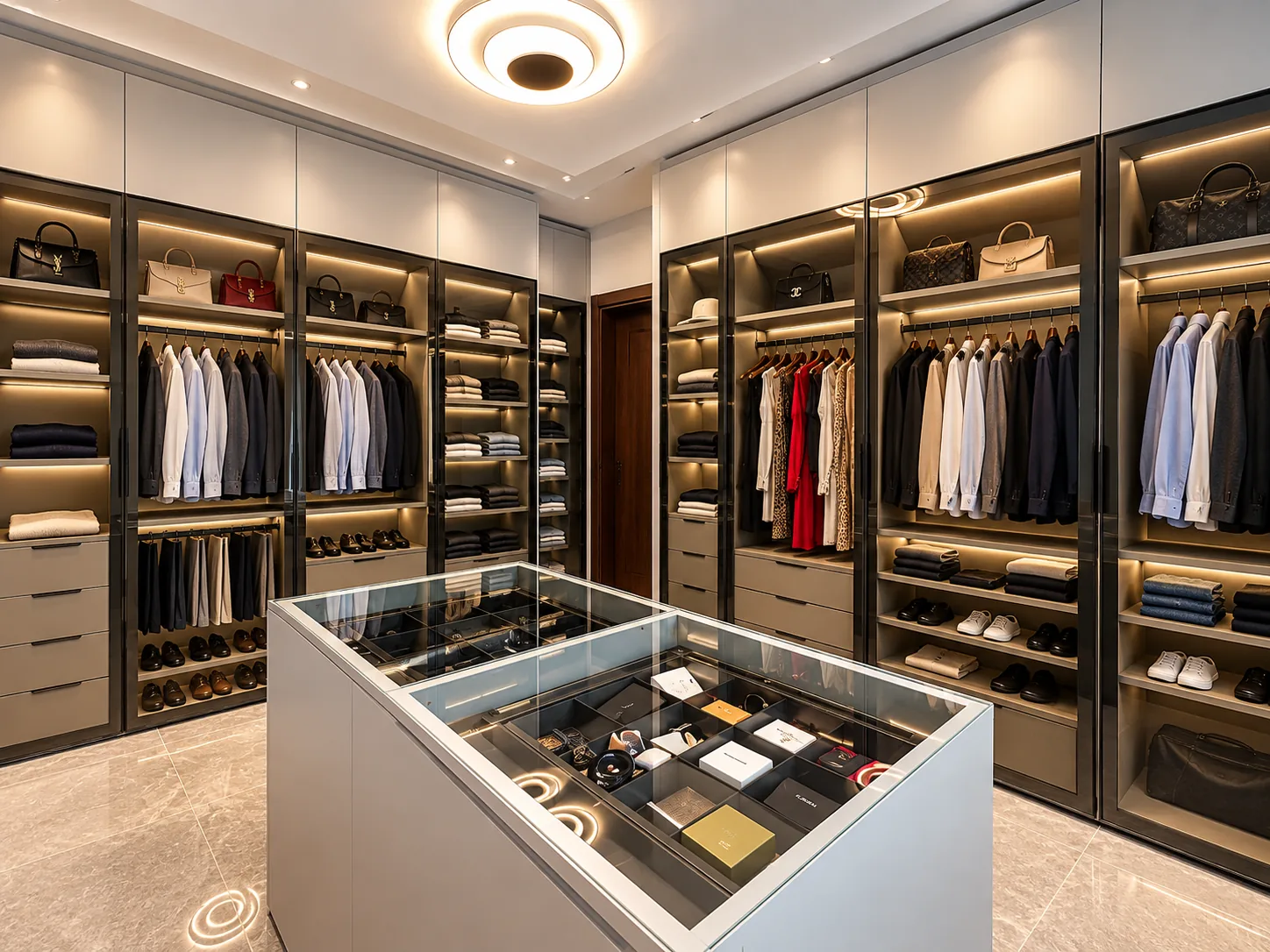 Enzo Living walk-in wardrobe — bespoke fitted storage, Accra